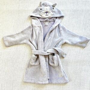 Pottery Barn Kids Lavender Plush Hooded Kitty Bathrobe 2-3T